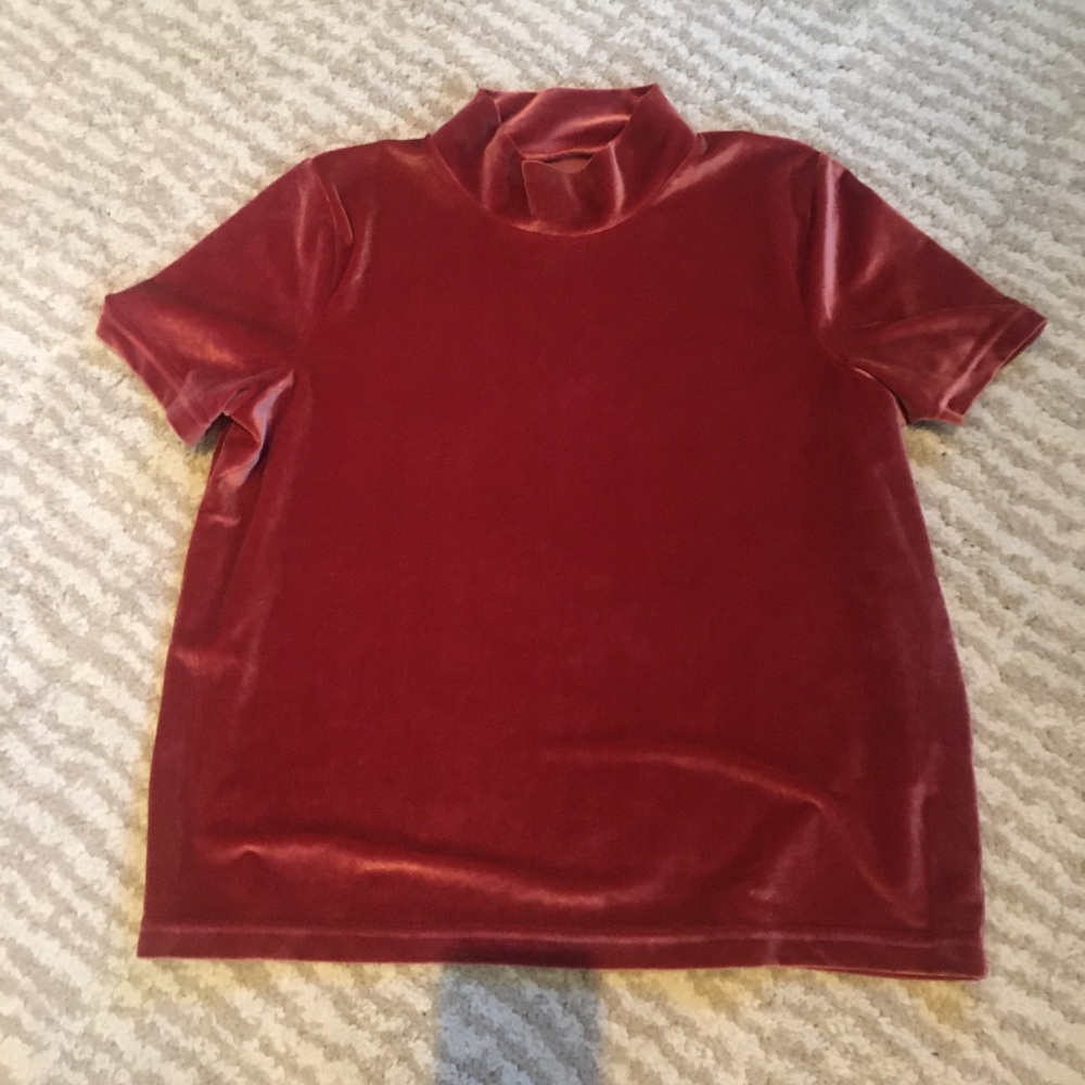Madewell velour mock neck top EUC